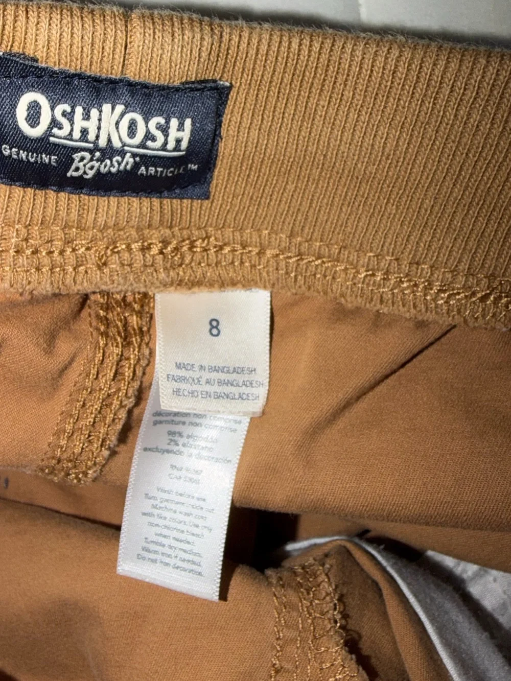 OShKosh B’gosh Boys Tan Casual Drawstring Shorts - Size 8